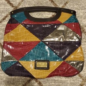 Nine West Multi Color Patchwork Woman Clutch Purse